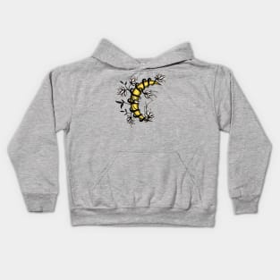 Crescent Moon Wrapped In Flowers Tattoo Style Kids Hoodie